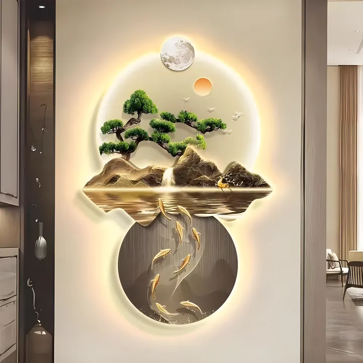تصميم فاخر للمناظر الطبيعية فن معدني . Luxury Landscape Design Metal Art