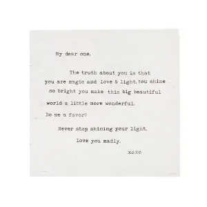 12"x12" Never Stop Shining (My Dear One) Art Poster