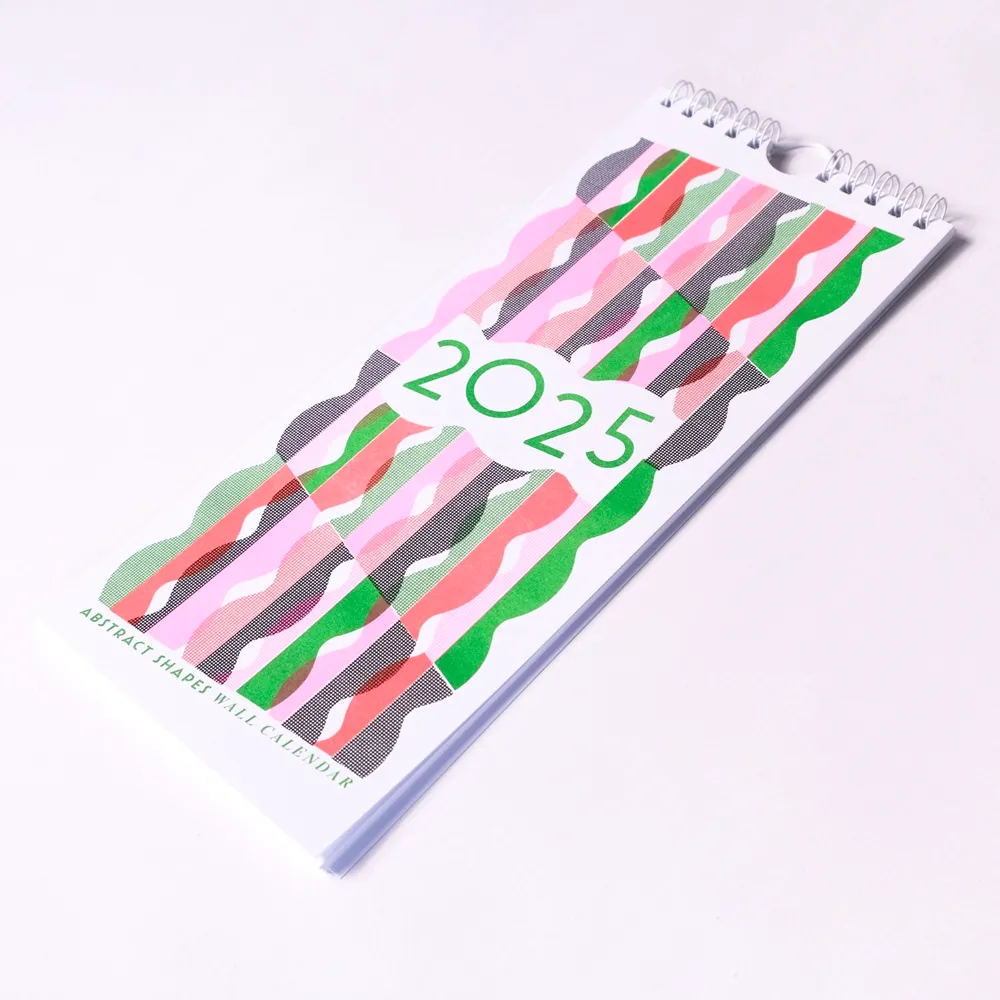 2025 Abstract Shapes Modern Risograph Wall Calendar by Mezzaluna Studio