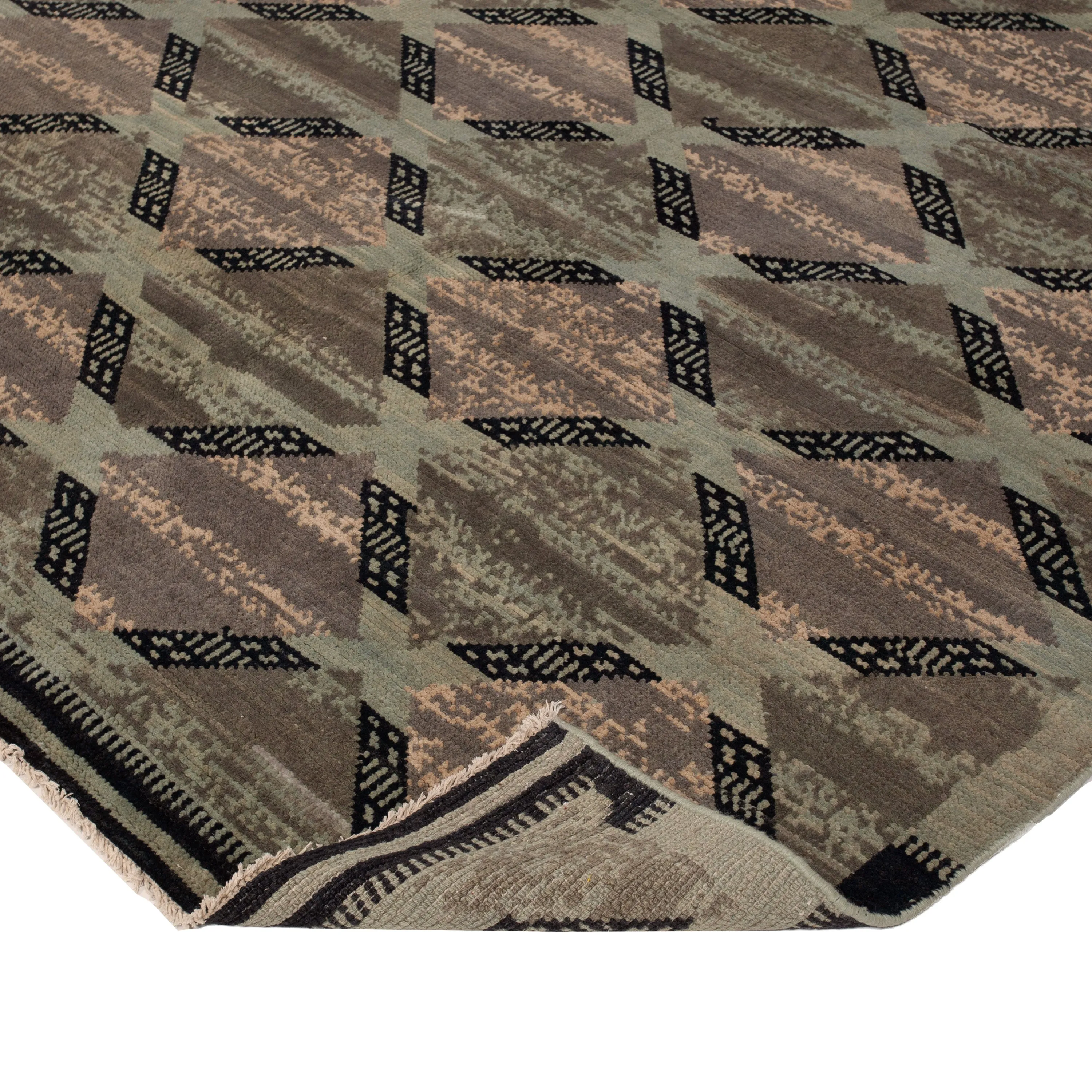 Brown Transitional Wool Rug - 6'4" x 9'4"