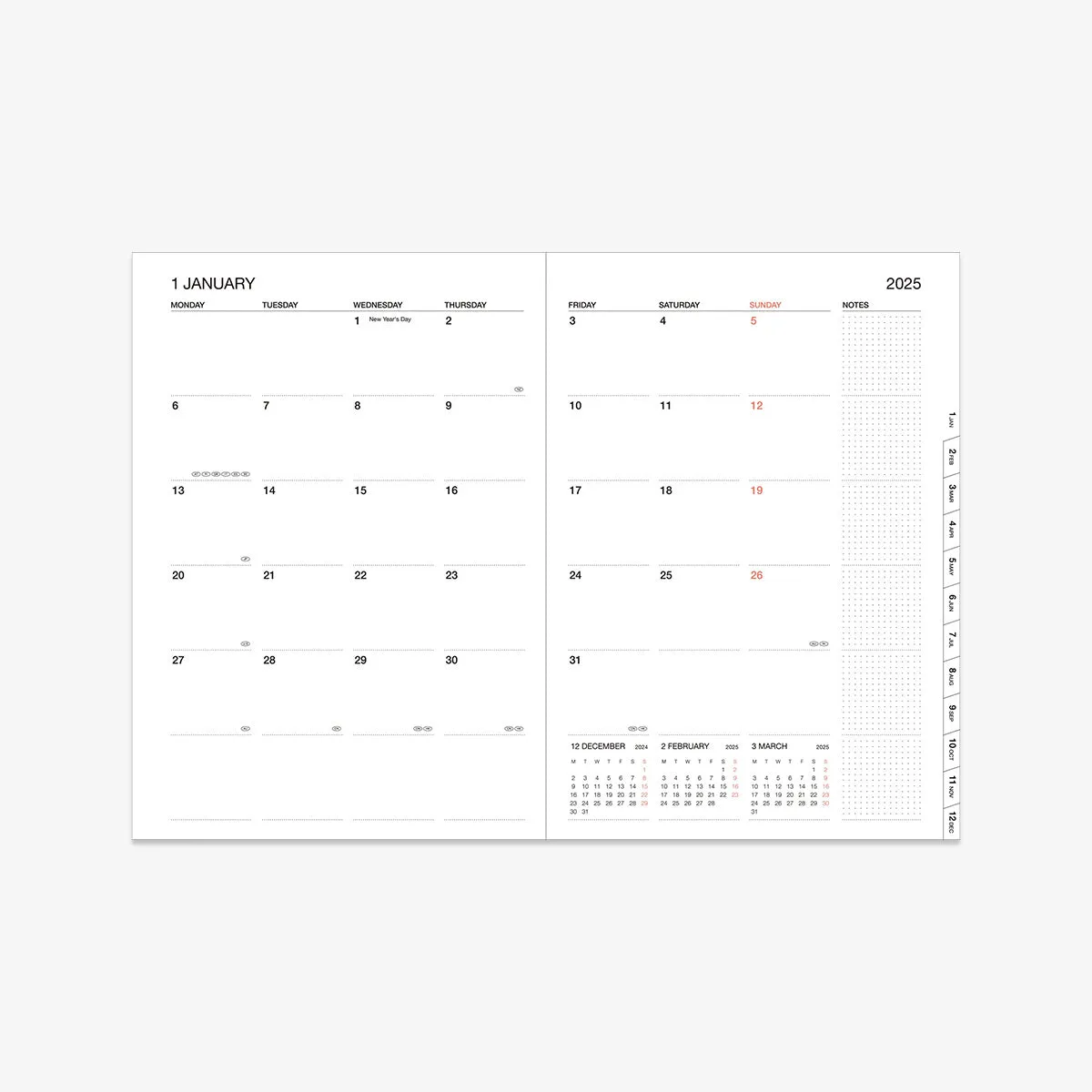 CALENDAR SEP 2024 - DEC 2025 A5 // GREEN GRADIENT