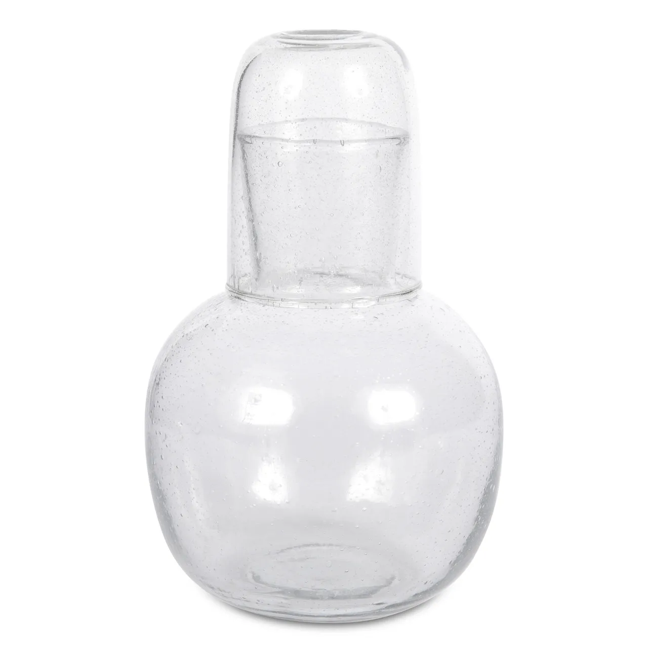 Carafe with Seeded Clear Glass