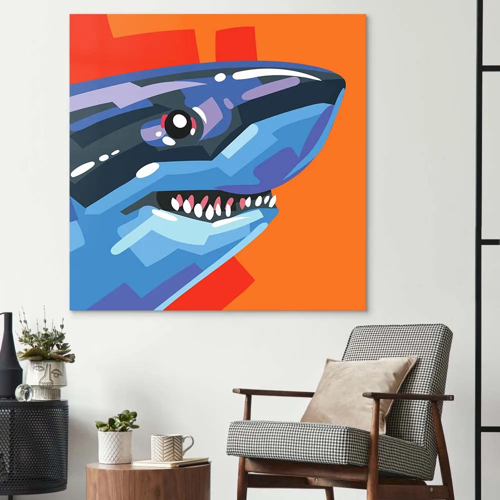 Charming Shark Glass Wall Art