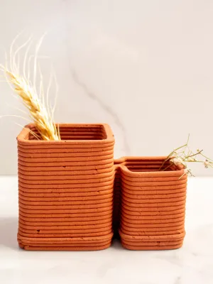 Cubicles Pen Holder Brown