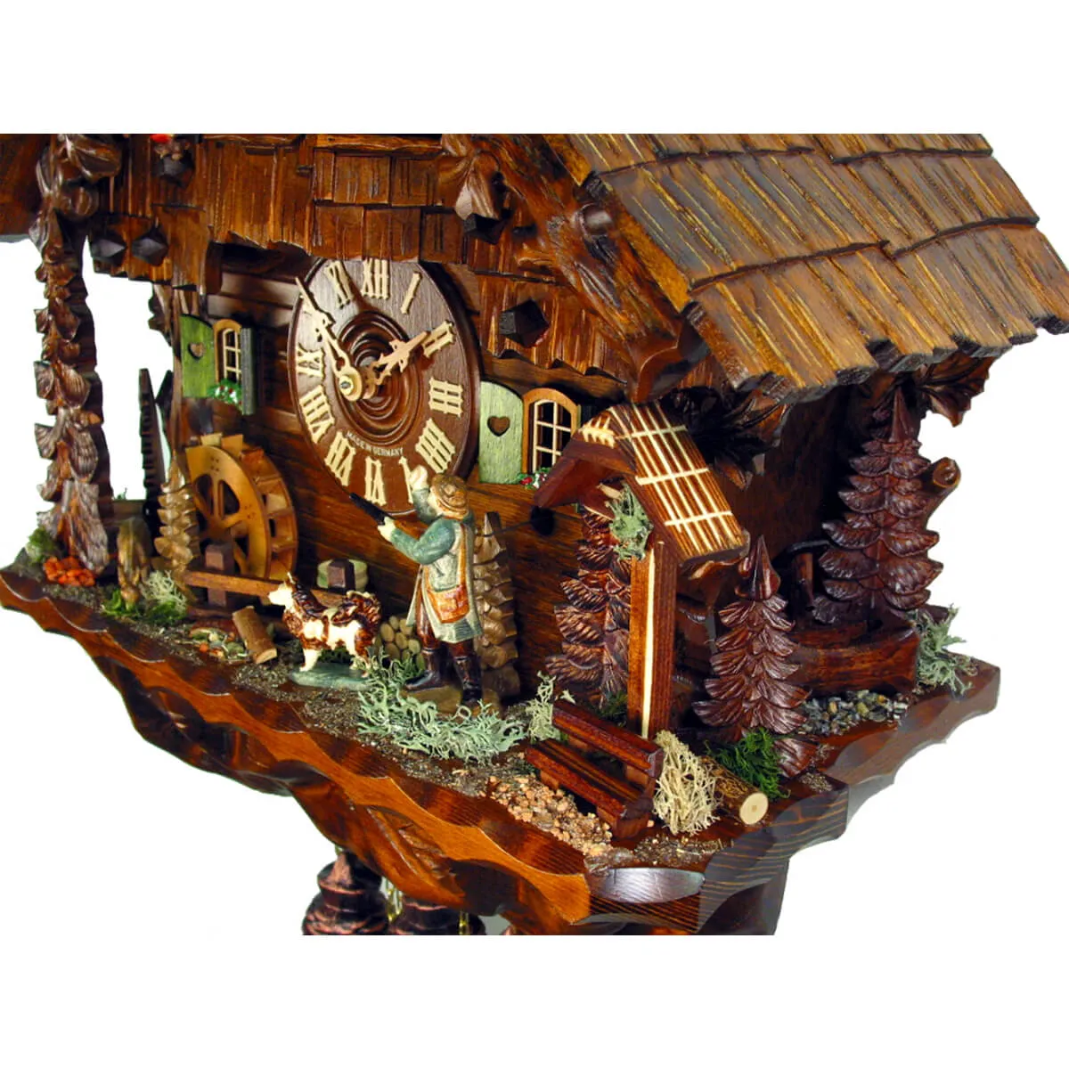 Cuckoo Clock - 8-Day Chalet with Bird Hunter - August Schwer