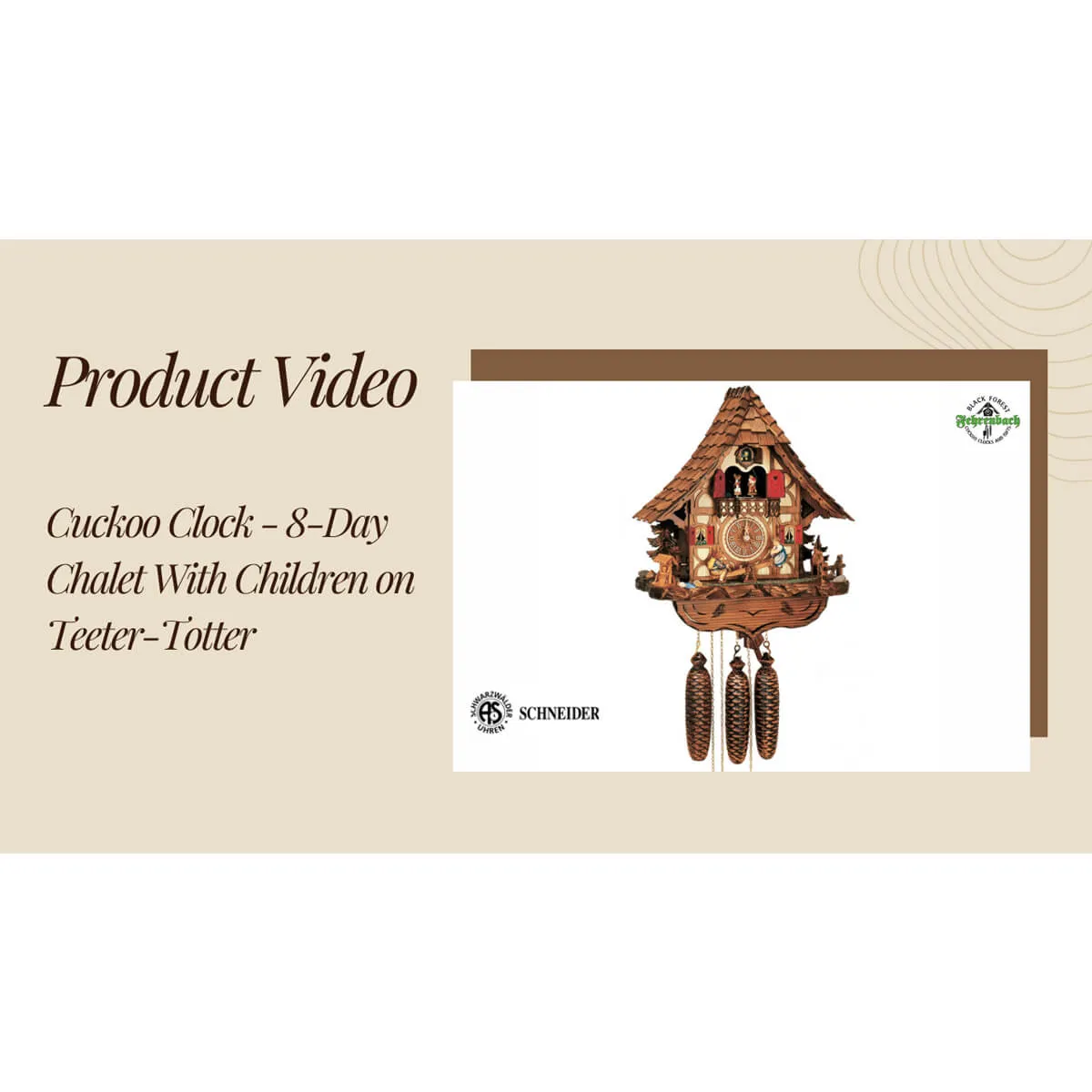 Cuckoo Clock - 8-Day Chalet With Children on Teeter-Totter - Schneider
