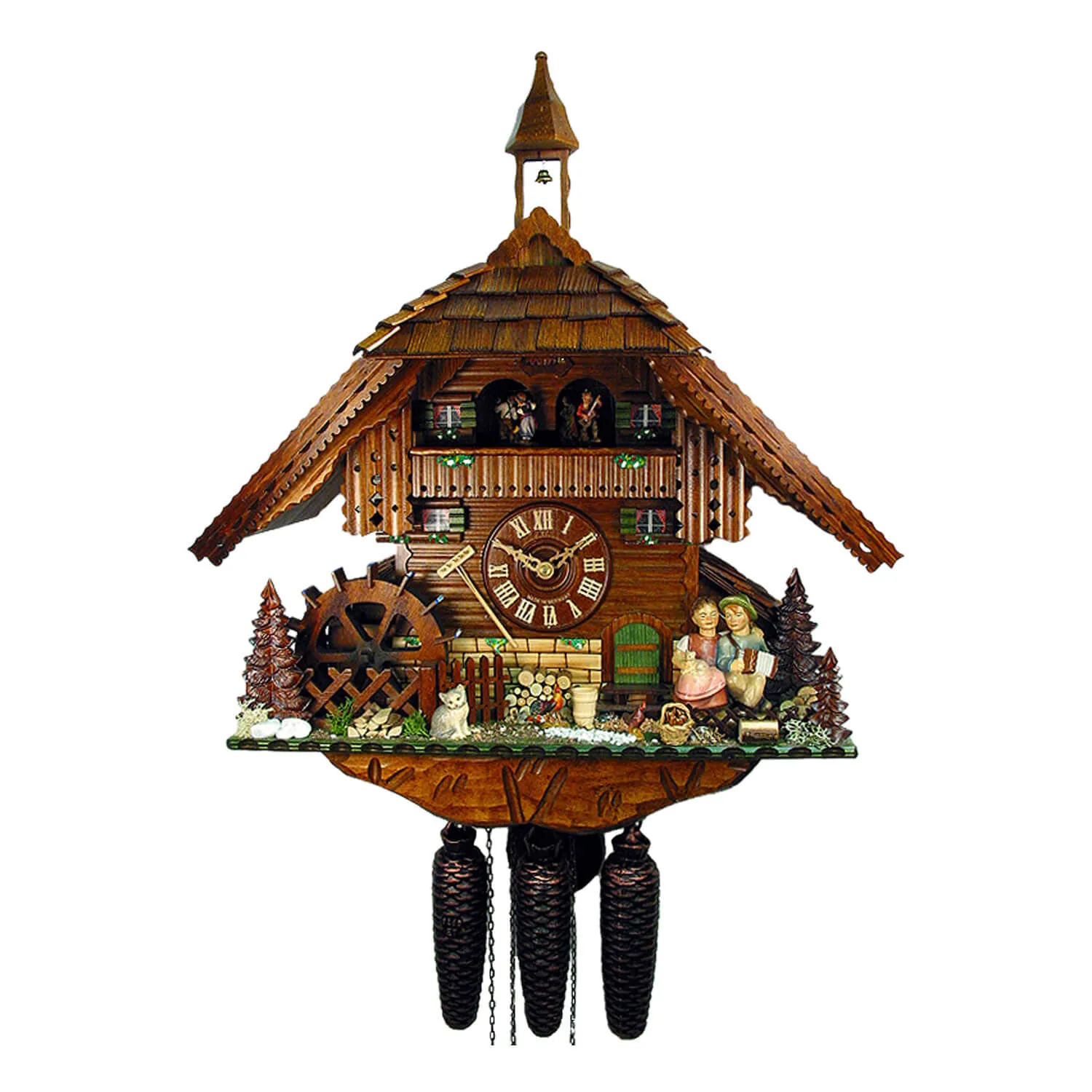 Cuckoo Clock - 8-Day Chalet with Kissing Couple - August Schwer
