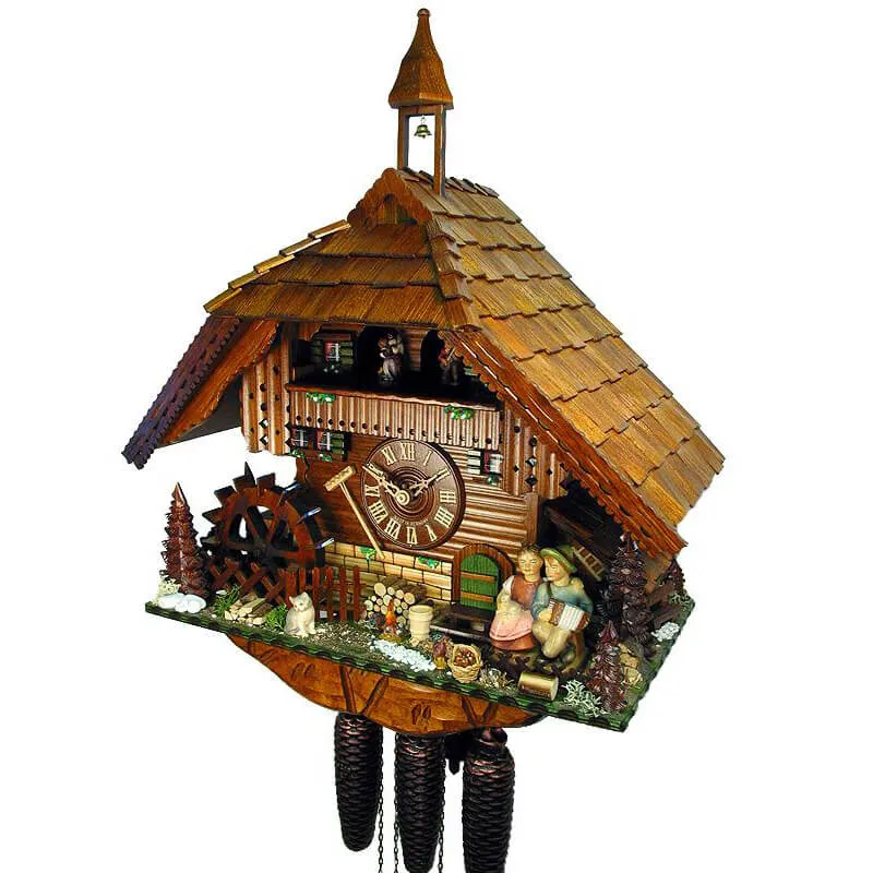 Cuckoo Clock - 8-Day Chalet with Kissing Couple - August Schwer