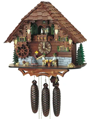 Cuckoo Clock - 8-Day Chalet With Woman And Beer Drinkers - Schneider