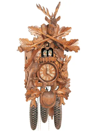 Cuckoo Clock - 8-Day Hunter with Deer, Rabbit & Pheasant - Schneider