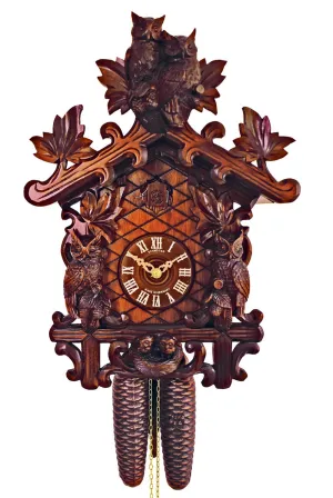 Cuckoo Clock - 8-Day Traditional with Owls - Schneider