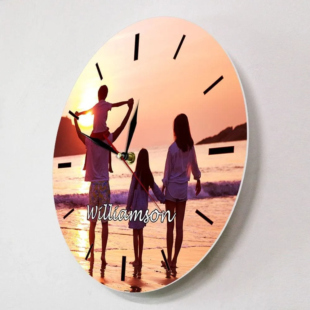 Custom Photo Picture Wall Clock Full Color Hd Printing Personalized Design