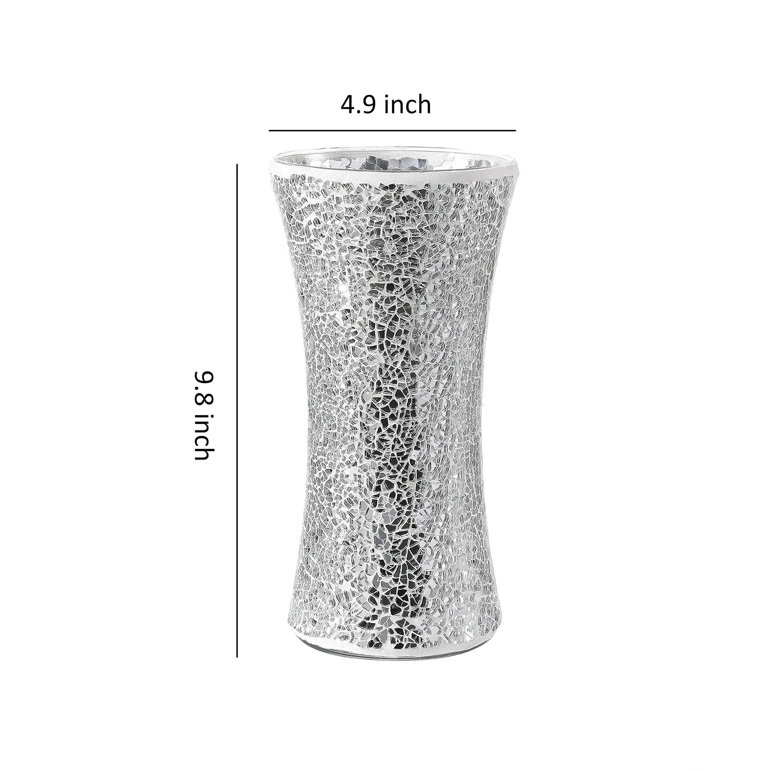 EAST CREEK | Handmade Mosaic Flower Vase Home Decor Glass Vase Table Centerpieces (Red