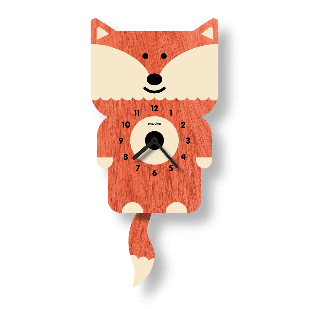 Fox Wood Pendulum Clock by Popclox