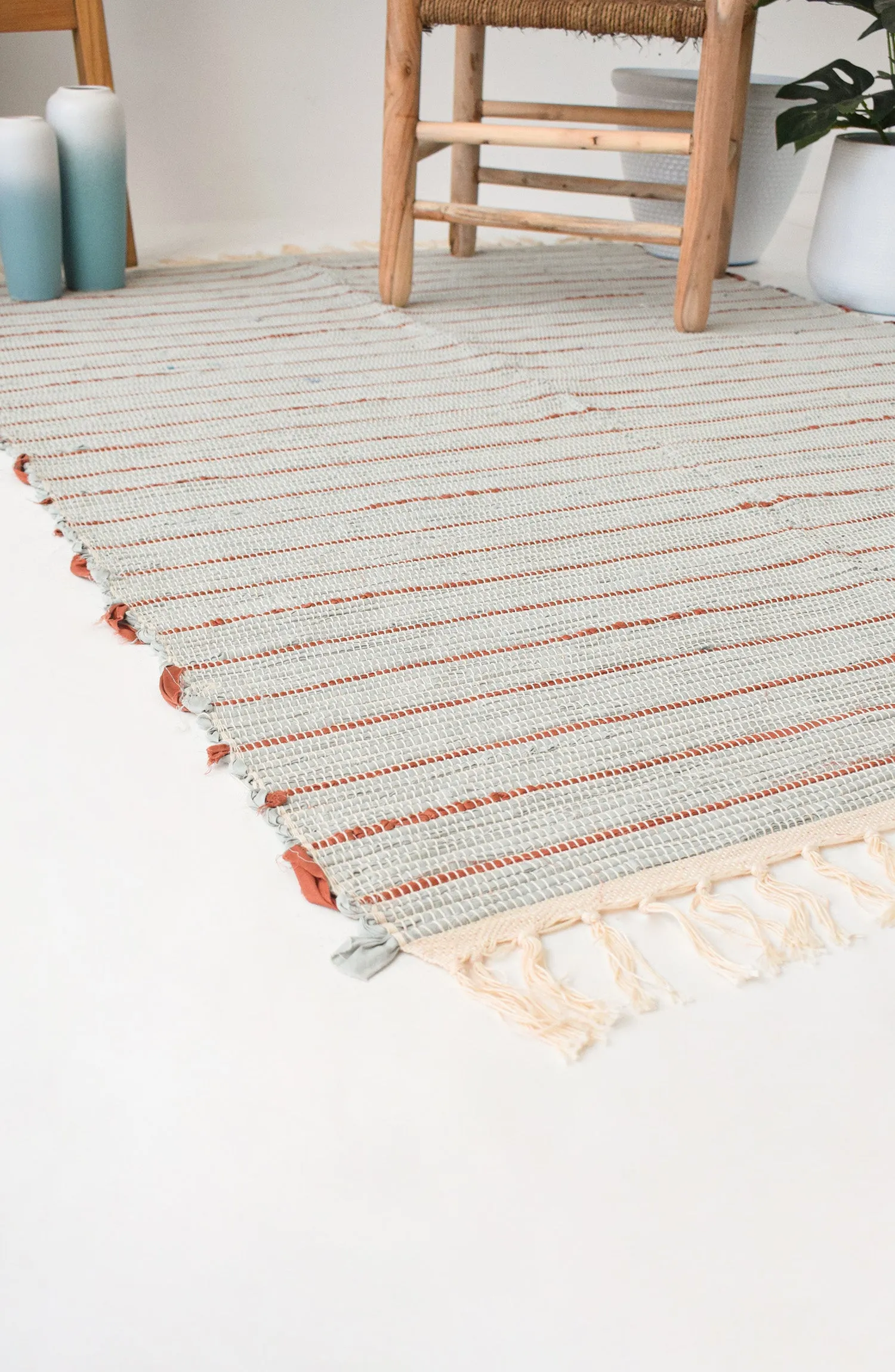 Handmade Recycled Cotton RUG 6 ft x 4 ft (H-RUGS-22-012)