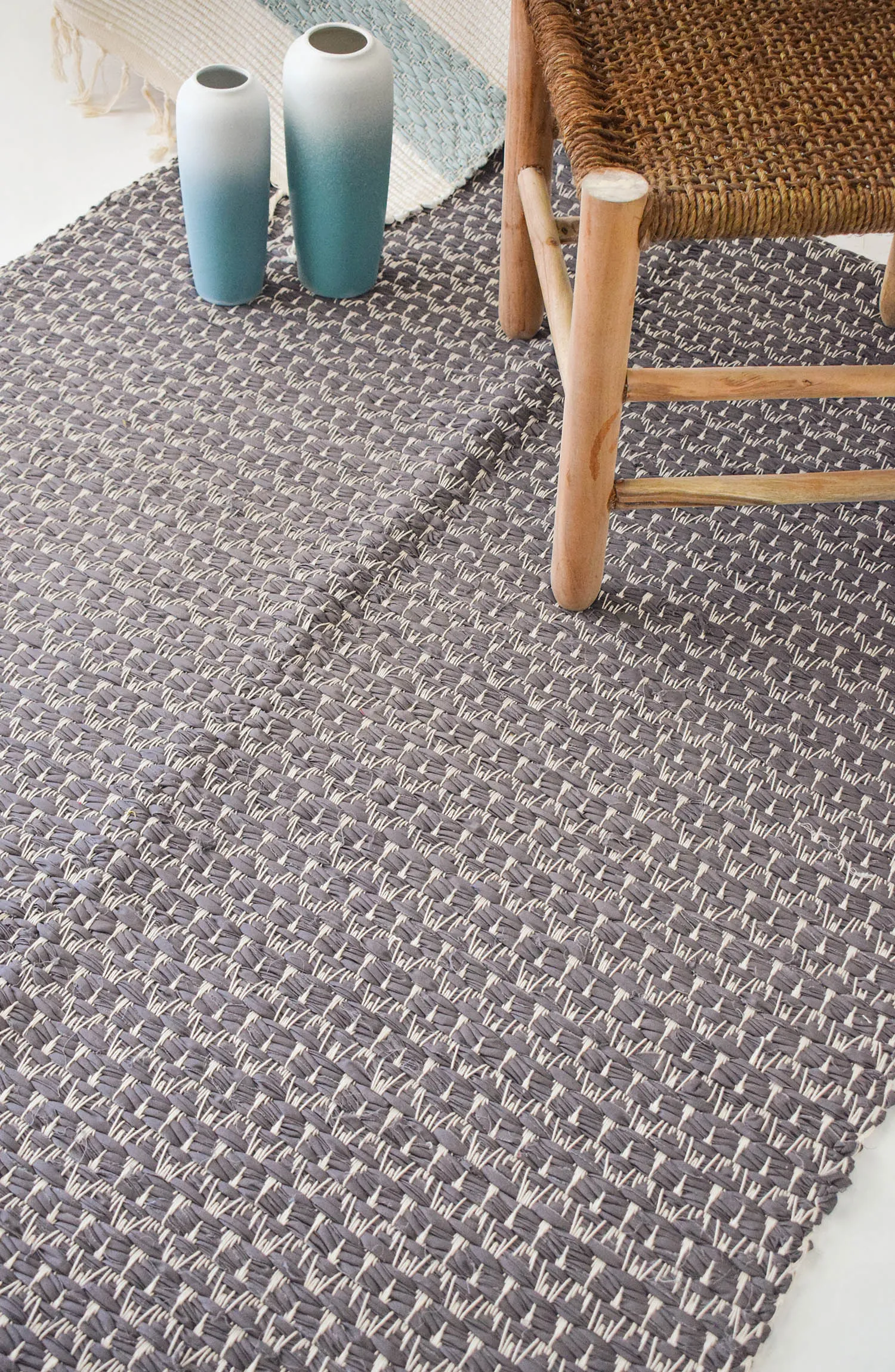 Handmade Recycled Cotton RUG 6.25 ft x 4 ft (H-RUGS-22-007)