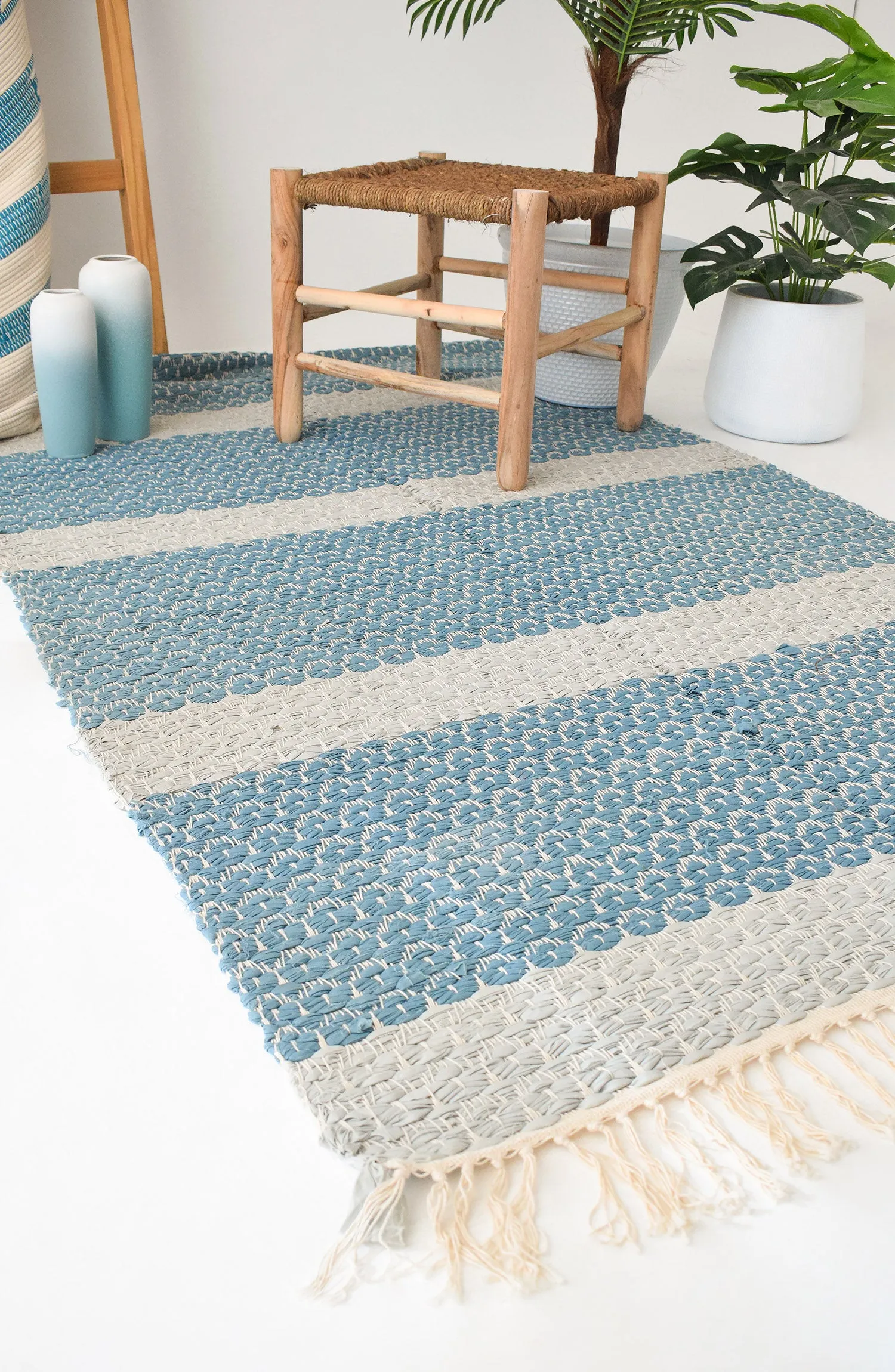 Handmade Recycled Cotton RUG 7 ft x 4 ft (H-RUGS-22-006)