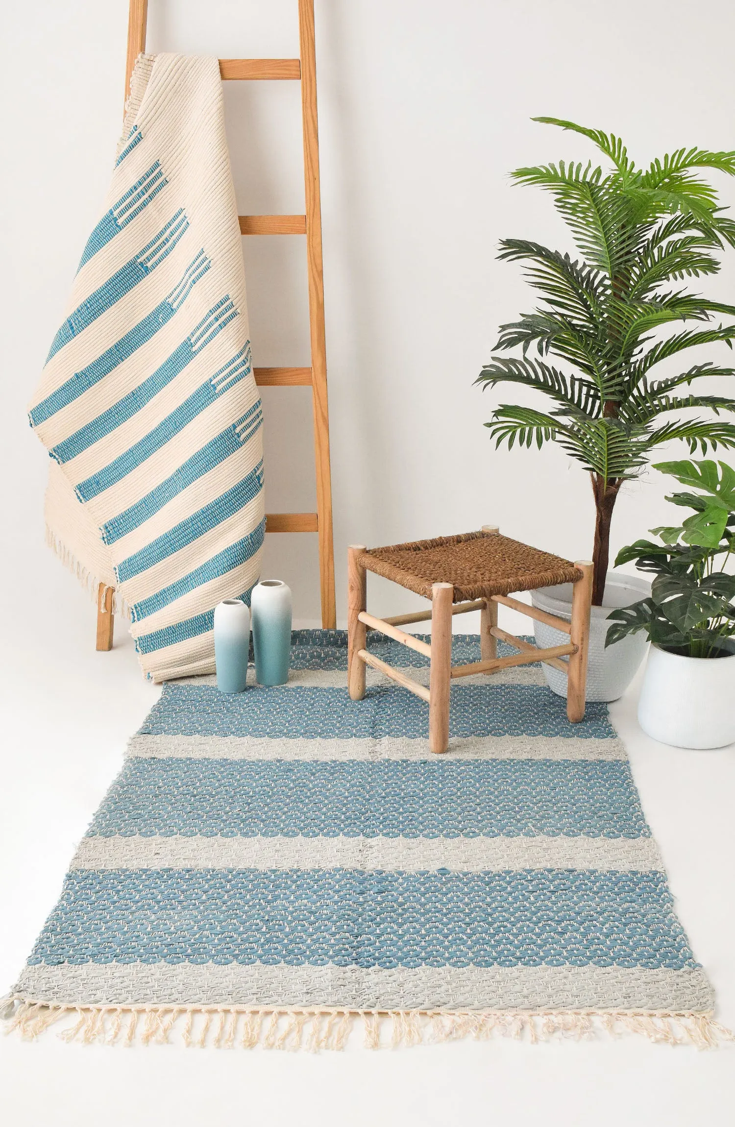Handmade Recycled Cotton RUG 7 ft x 4 ft (H-RUGS-22-006)