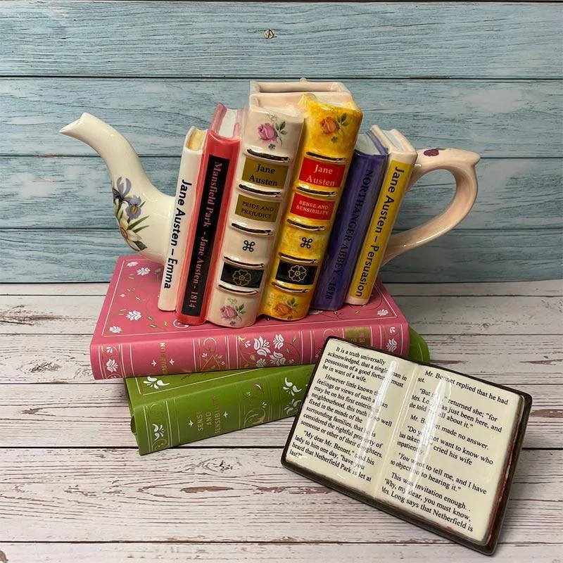 Handmade Teapot - Jane Austen's Stacked Novels | Exclusive Collection