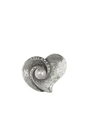 Heart & Pearl Brooch
