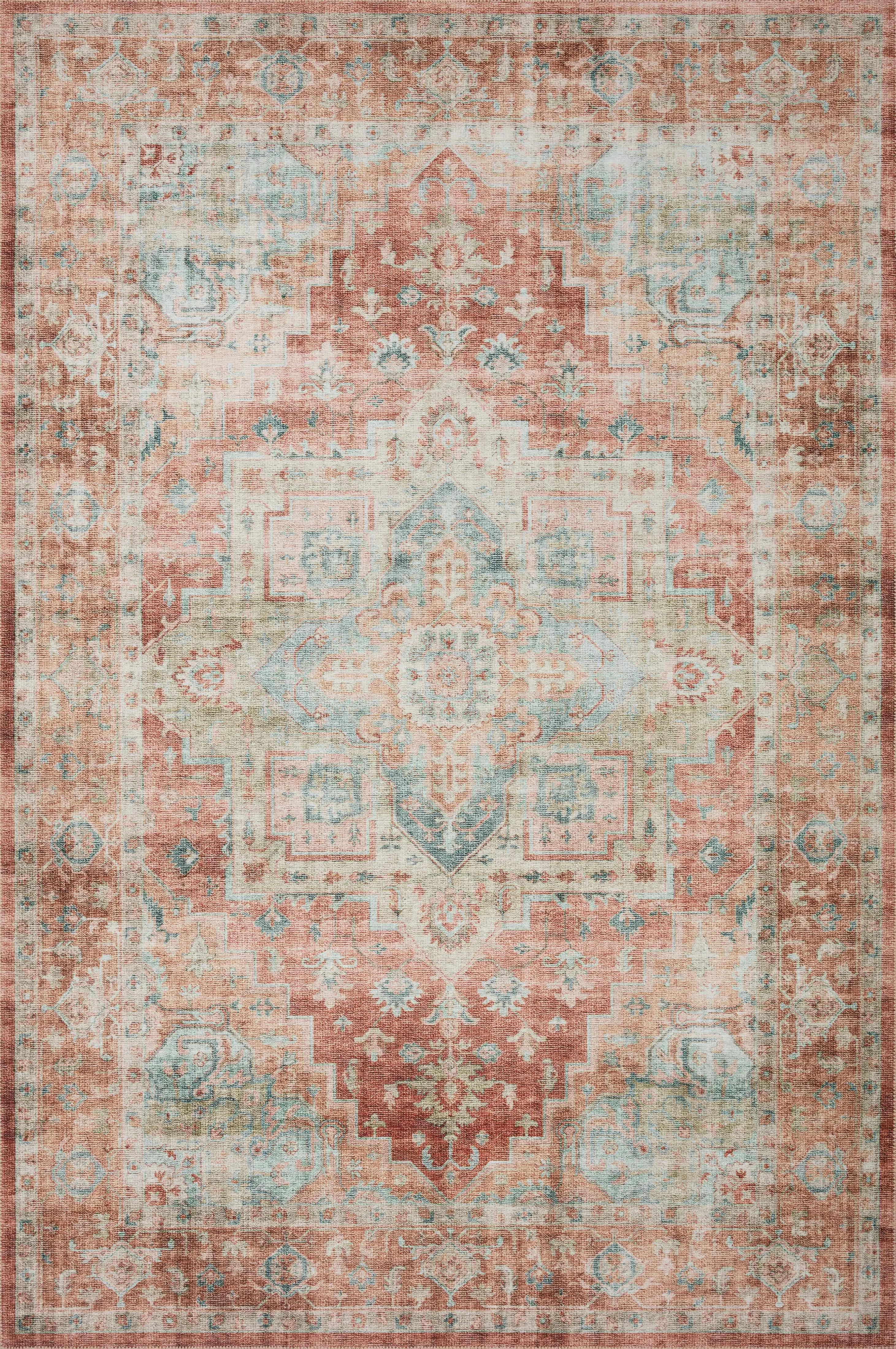 Heidi Rug in Terracotta & Aqua