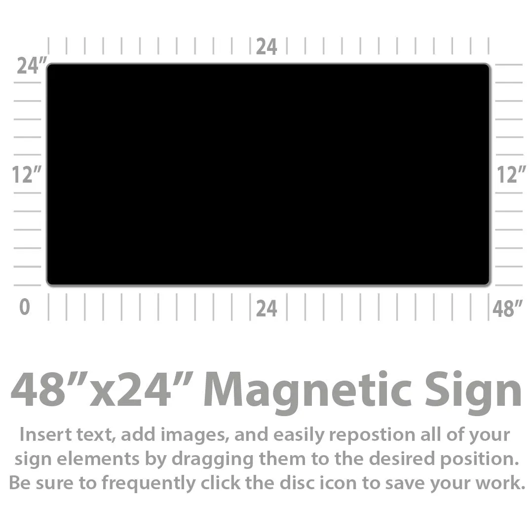 Large Custom Magnetic Sign 48x24" for Cargo Vans (x-large)