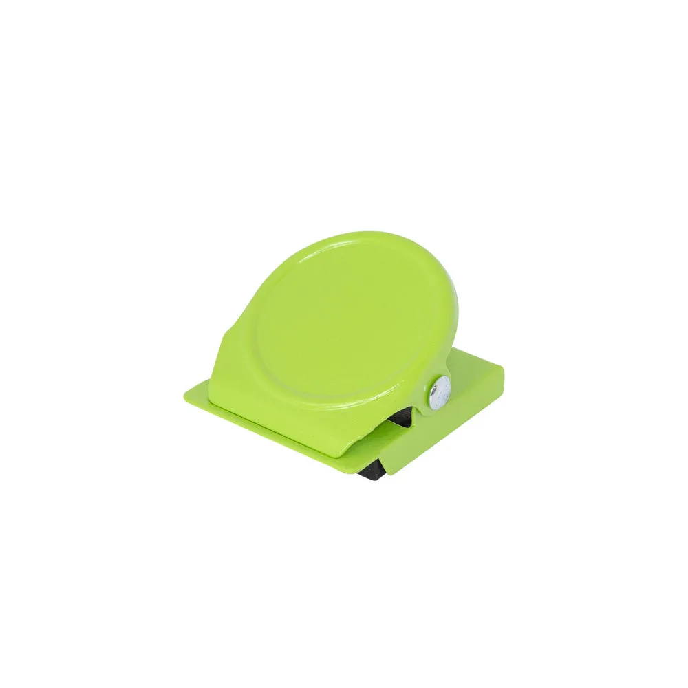 Lime Green Square Round Memo Clip Magnets | 30mm | 10 Pack