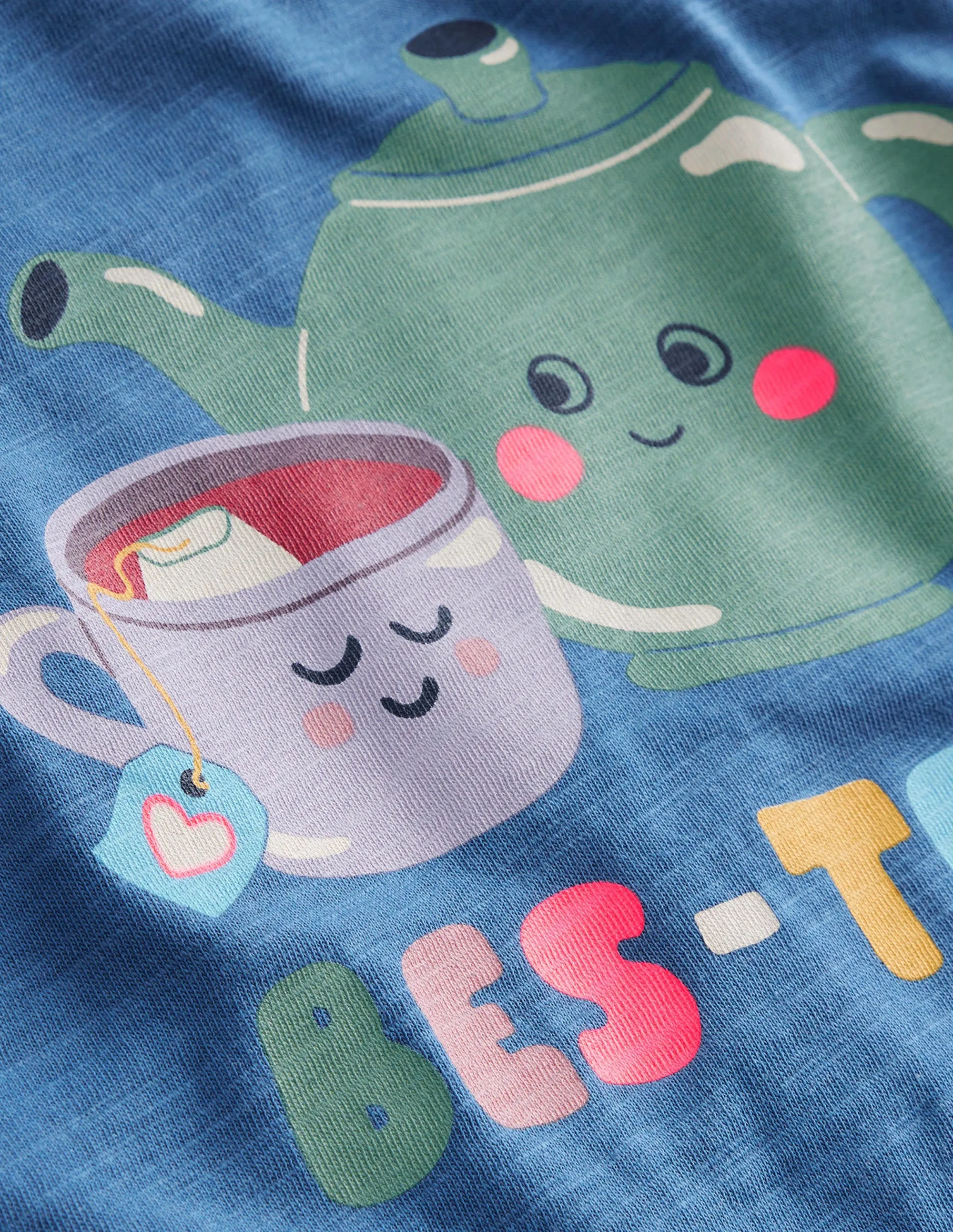 Logo Slub Long Sleeve T-shirt-Delft Blue Teapots