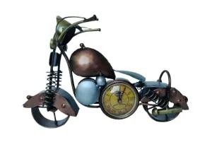 MARMORIS ECOM Handmade Antique Metal Table Top Bike with Clock |Unique Showpiece or Clock Decorative Item for Home/Office Perfect Study Table Decor Items | Desk Clock Time Piece for Home Decor (Size)