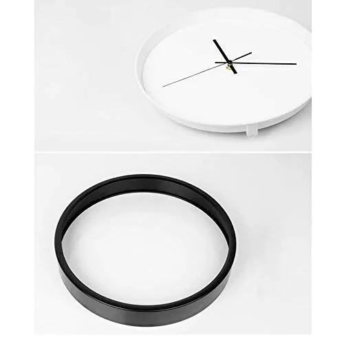 Metal Frame Round Decorative Art Mute Wall Clock Living Room Bedroom Children's Room Study Quartz Decorative Wall Clock (White) (Size : B)