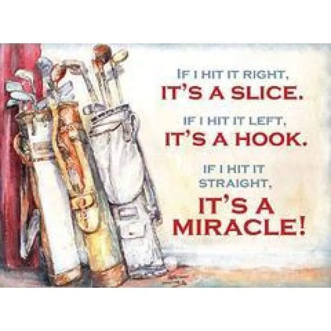Metal Sign Small Golf - Left - Right - Miracle by The Original Metal Sign Company