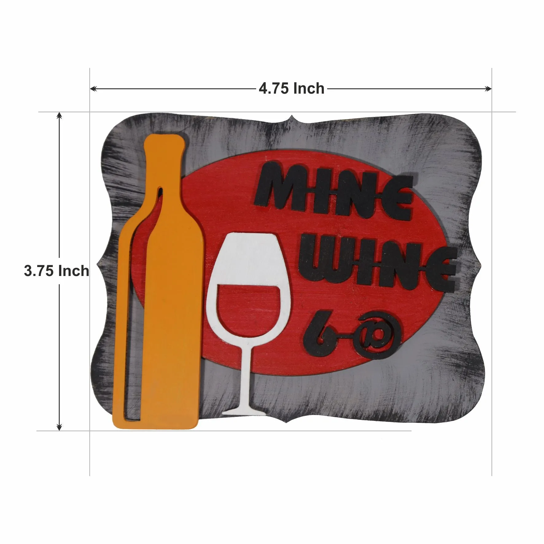 Mine Wine' Hand-Painted Fridge Magnet - Multi-Color