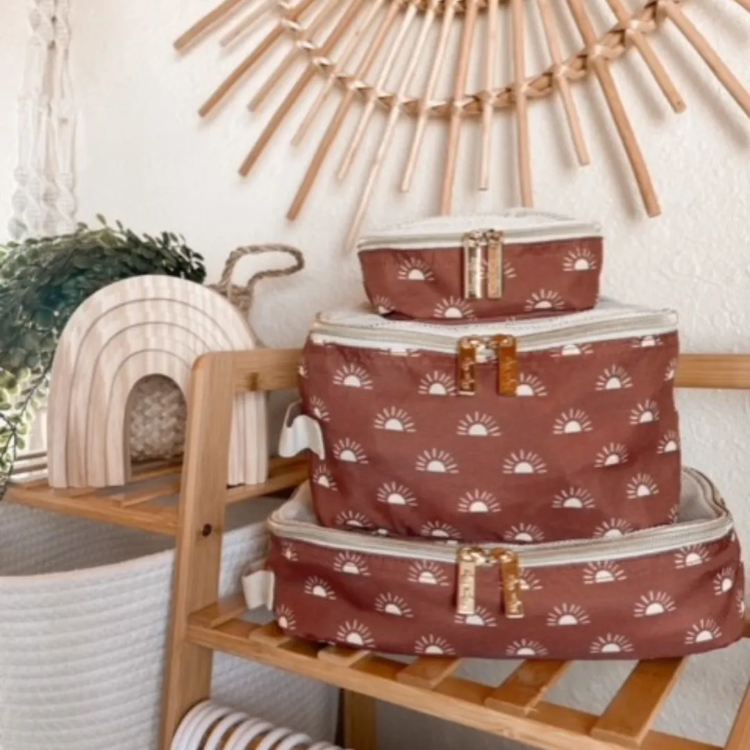 Pack Like a Boss Terracotta Sun Diaper Bag Packing Cubes