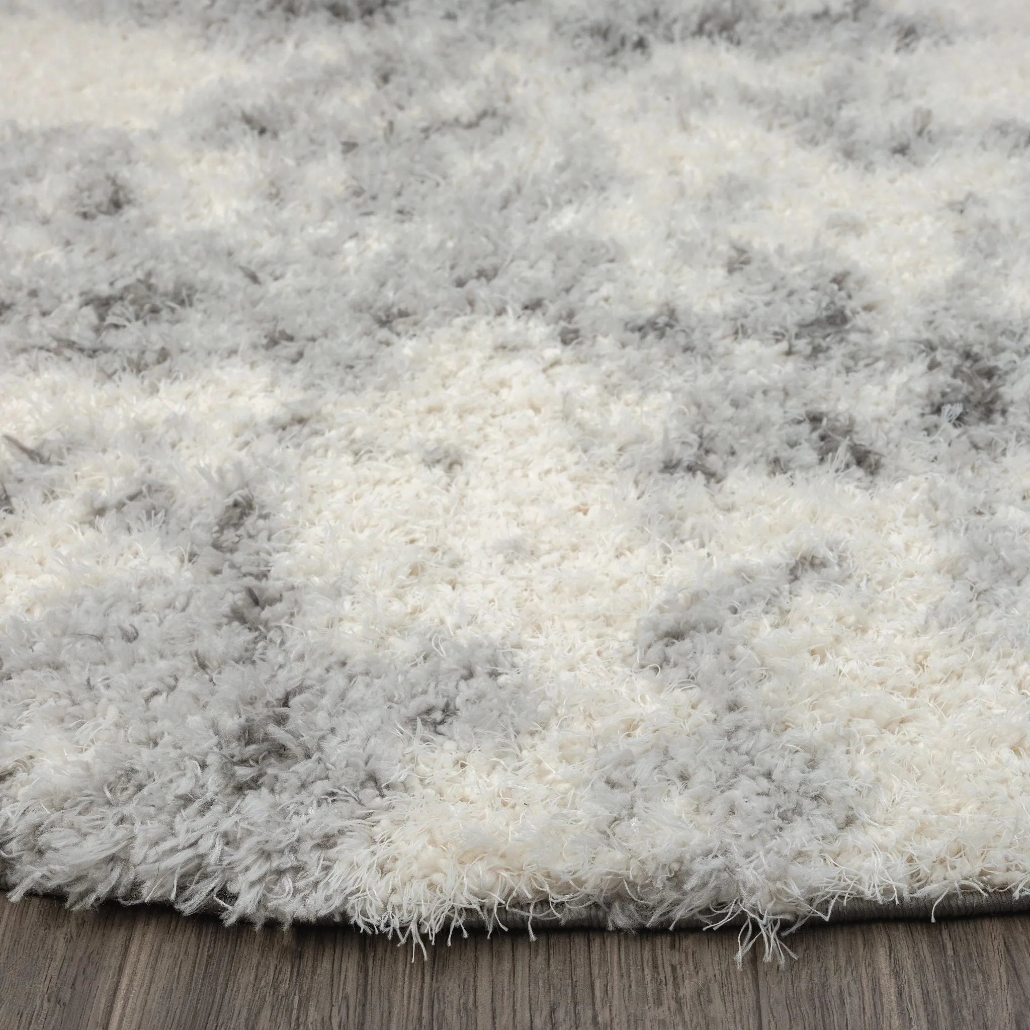 Plushy 389 Ash Round Rug - Chic Grey Round Rug