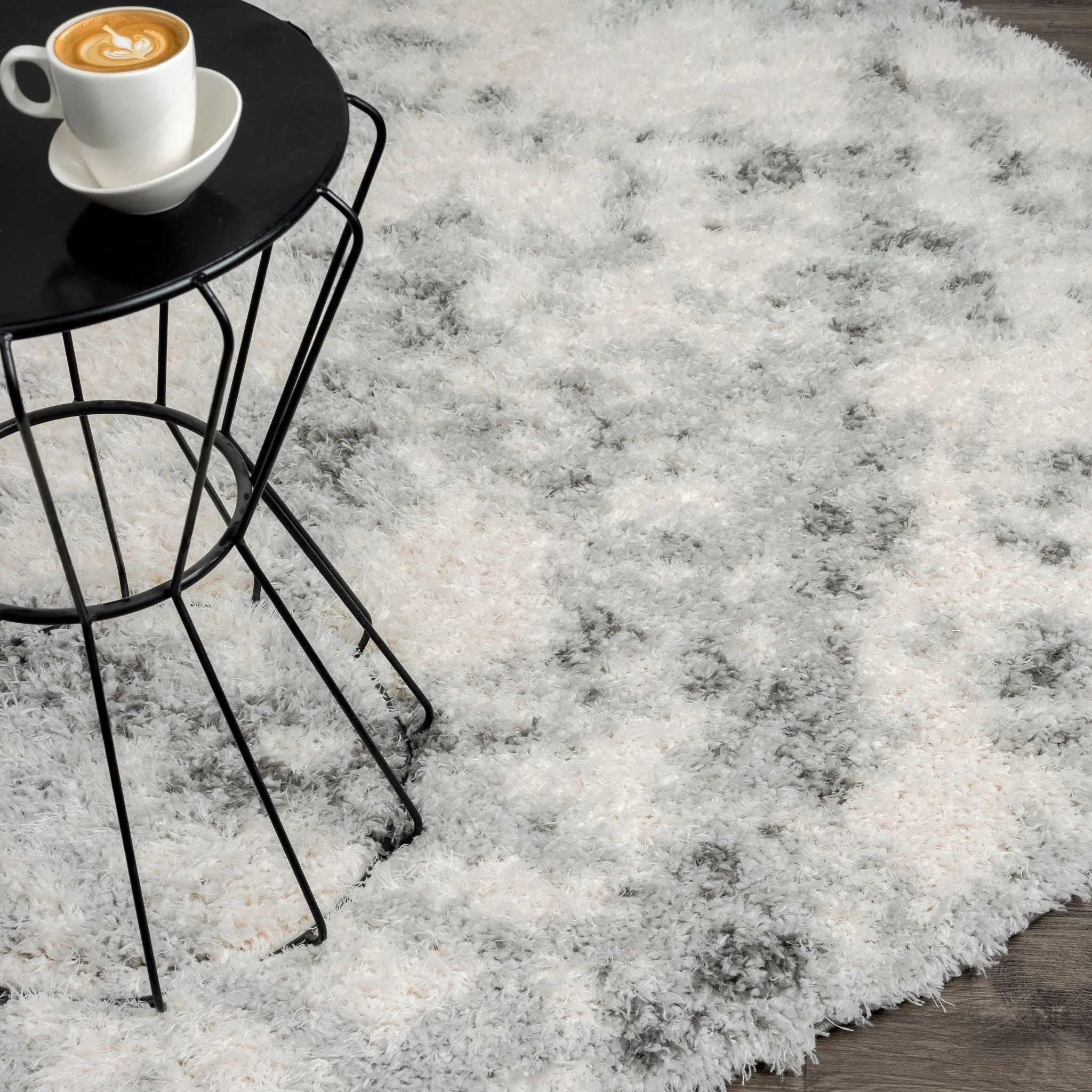 Plushy 389 Ash Round Rug - Chic Grey Round Rug