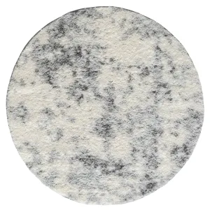 Plushy 389 Ash Round Rug - Chic Grey Round Rug