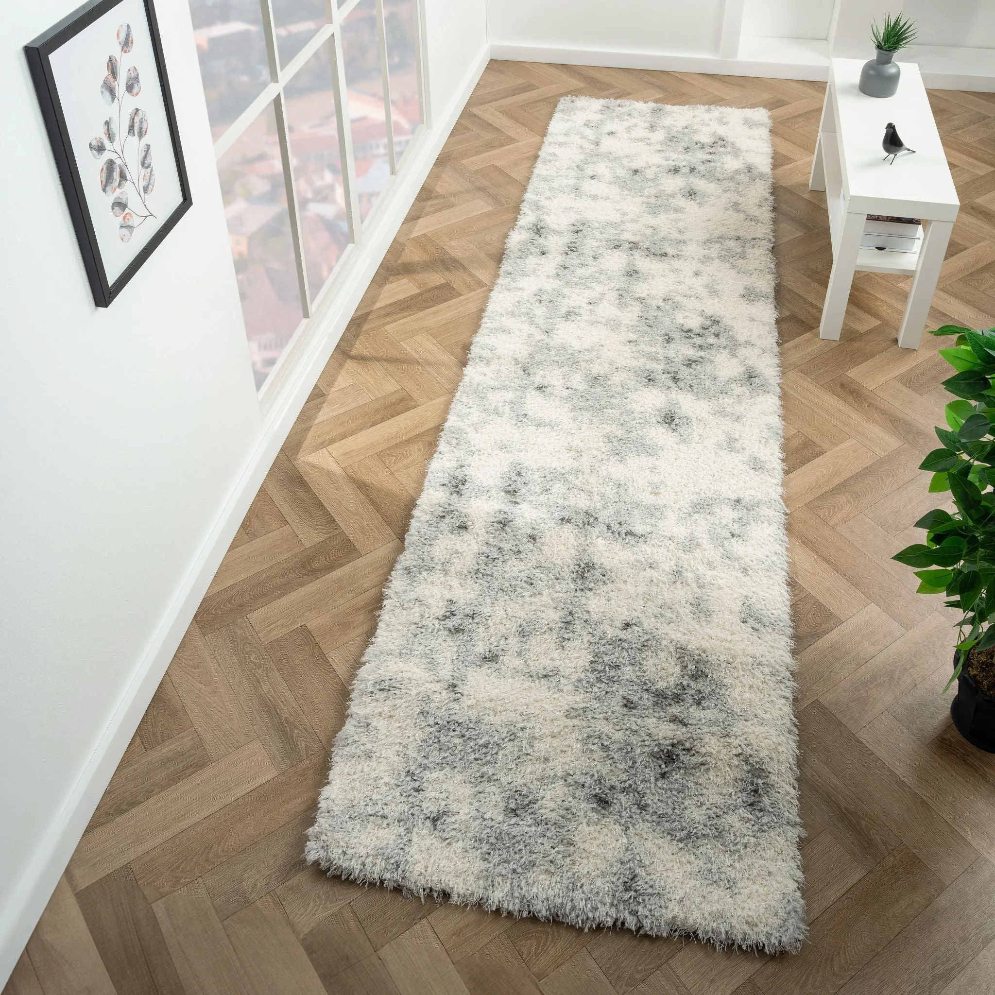 Plushy 389 Ash Runner Rug - Elegant Grey Hallway Runner