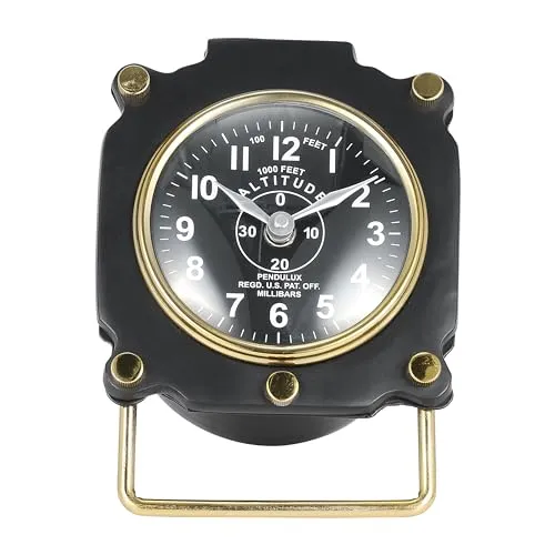 Sagebrook Home Metal, 5" H Altimeter Table, Black Clocks