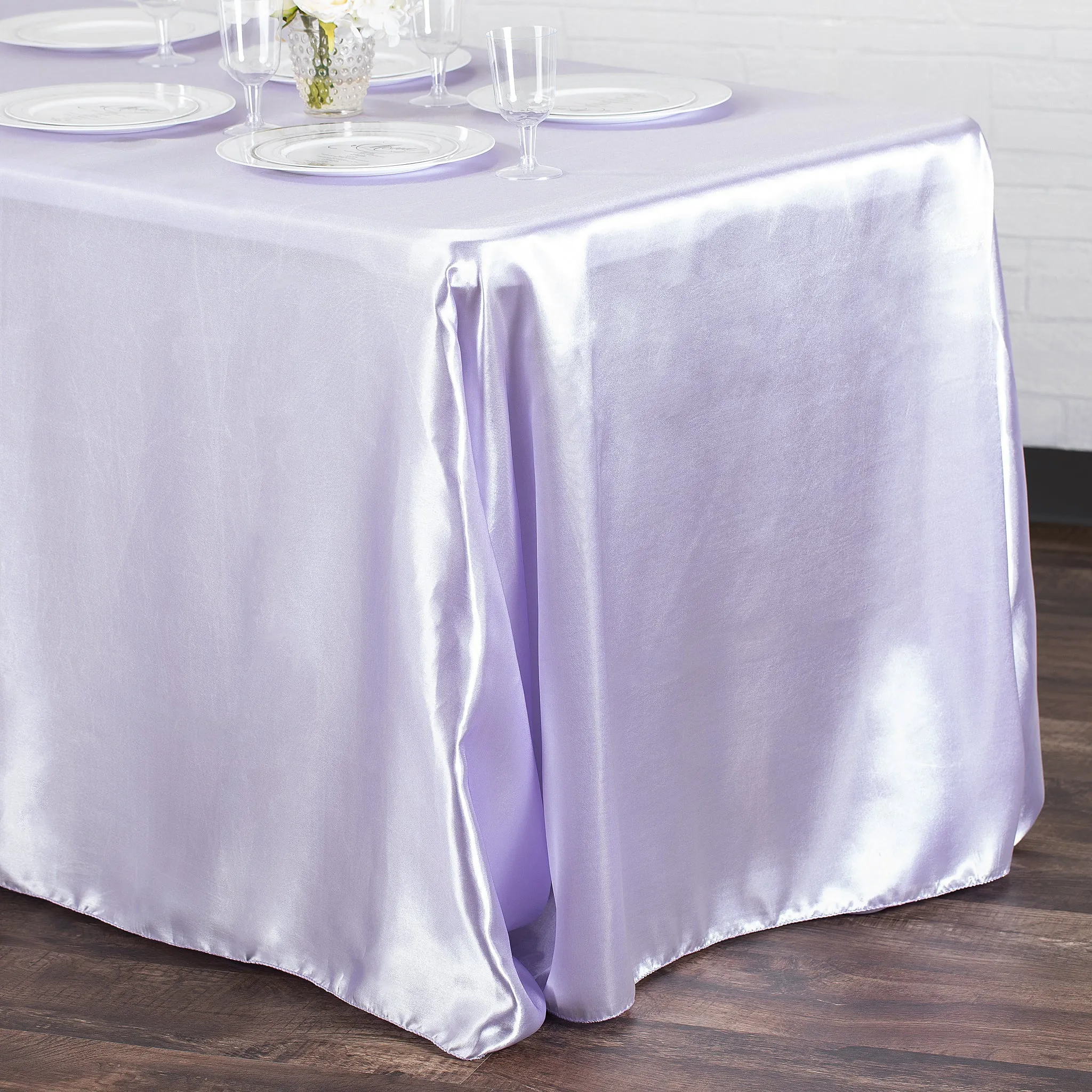 Satin Rectangular 90"x132" Tablecloth - Lavender