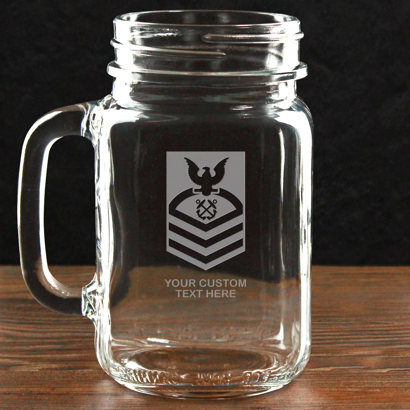 US Navy 'Build Your Glass' Personalized 16 oz Drinking Jar