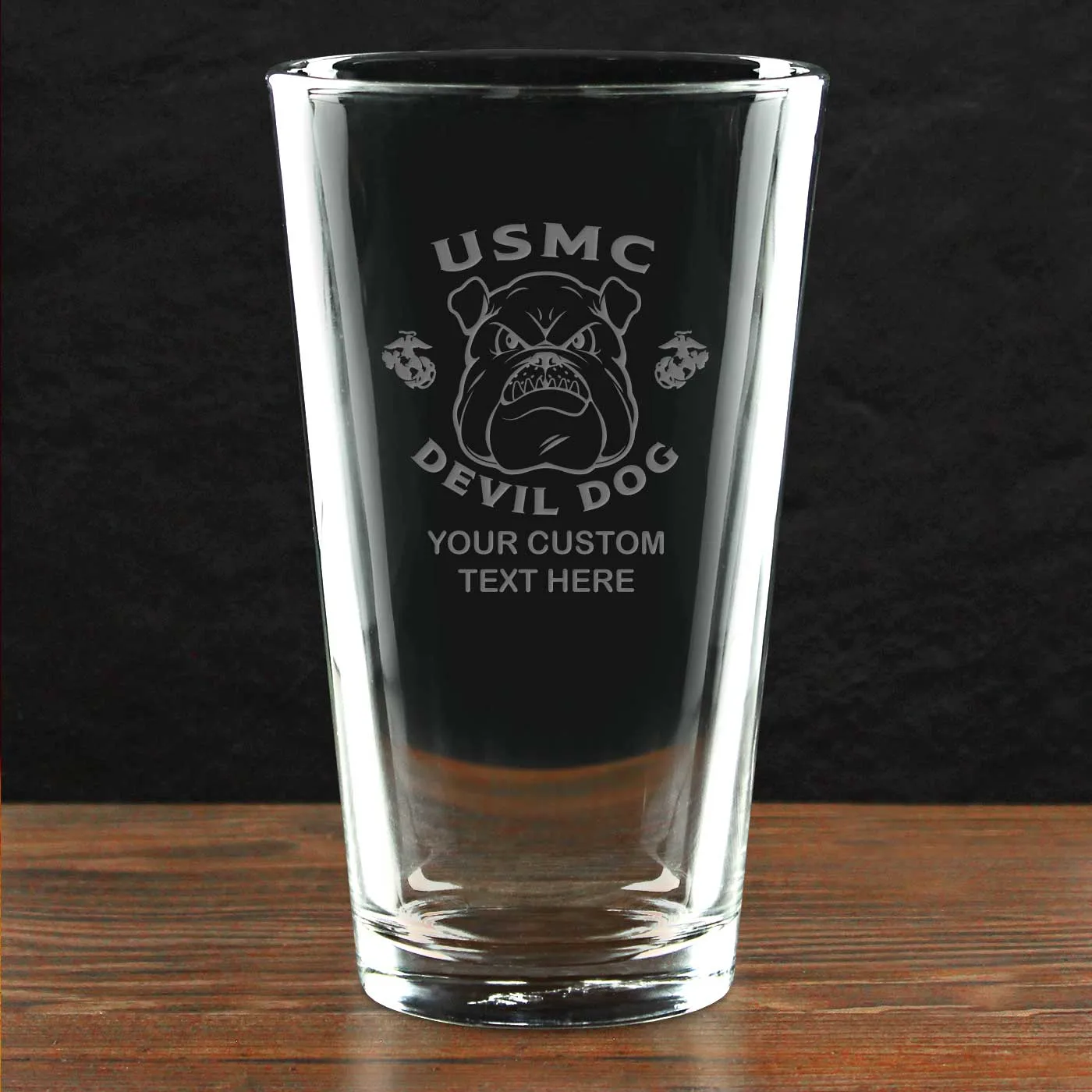 USMC 'Build Your Glass' Personalized 16 oz. Pint Glass