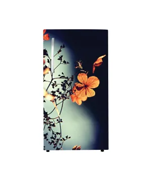 VVWV Flower Fridge Sticker Water Proof and Hide Dirt Refrigerator Double Door Single Door Kitchen Home Decorative Multicolor Vinyl Printed Wrap Colour Full Flower (Single Door (60x125 cms))