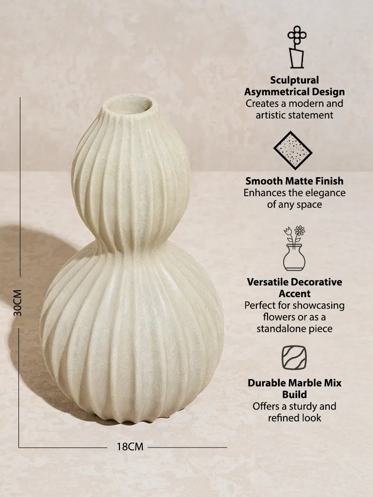 Westside Home Beige Asymmetrical Vase